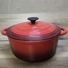 Excelsteel 6 Qt Cast Iron Artisan Casserole Pan W/enamel Coating, Oven/stove-red New. Price: $19.95.