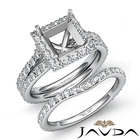 Princess Diamond Semi Mount Engagement Ring Bridal Set Platinum 950 1.88 Ctw New. Price: $6330.15.