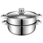 11" 2-TIER 18/10 Stainless Steel Steamer Pot For Cooking Induction Ready New. Price: $56.42.