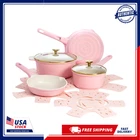 Paris Hilton 10 Pc Ceramic Nonstick Cookware Set Pots Pans Pink New. Price: $74.80.