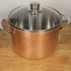 Discontinued 6 Qt Cuisinart Copper Clad Stockpot With Lid. Stainless Interior Used. Price: $70.99.