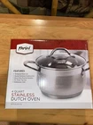 Brand New Parini 4 Quart Stainless Dutch Oven With Tempered Glass Lid. Price: $19.99.