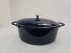 Enameled Cast Iron Oval Dutch Oven Pot With Lid, Large 5.5-QUART, Blue New. Price: $52.67.