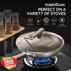 Sumeiguan 13" Titanium Wok Pan Non Stick, Cool-touch Handle Induction New. Price: $250.99.