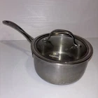Calphalon Sauce Pan 1.5 Qt Stainless Steel With Glass Lid 87012 Used. Price: $25.00.