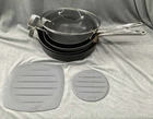 All-clad Metalcrafters Anodized Lot 4QT Saute Lid 12", 10.5", 8.5" Skillet Pan Used. Price: $59.99.
