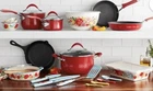 Pioneer Woman 30PC Frontier Speckle W/sweetrose Cookware, Bakeware & Cutlery Set New. Price: $168.98.