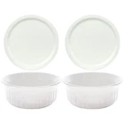 Corningware FS16 16OZ Round French White Dish W/ F-16 Plastic Lid (2-PACK) Open. Price: $51.99.