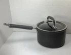 Pampered Chef Hard Anodized Non-stick 3 Qt Titanium Sauce Pan Pot Lid Used. Price: $49.99.