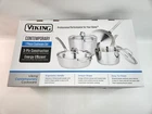 Viking 7 Piece Pots And Pans Set 3-PLY Stainless Steel Silver New Cookware. Price: $379.00.
