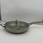 Calphalon 12" Stainless Steel Frying Pan W/glass Lid #RLT1392 Used. Price: $40.00.