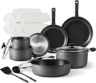 Carote 19PCS Pots Pans Set, Nonstick Cookware Detachable Handle New. Price: $130.99.