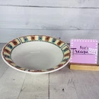 Farberware Window Red Band Flowers Boxes Panels Stoneware Serving Bowl Used. Price: $22.94.