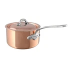 Mauviel M'3 2.8-QUART Copper Sauce Pan With Lid, Cast Stainless Steel Handle New. Price: $315.00.