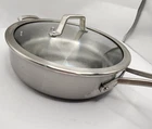 Calphalon RLT5003 Saute Pan Qt 2.8L Stainless Steel With Lid Induction Ready Used. Price: $22.00.