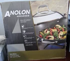 Anolon Hard -anodized Nonstick Bronze 14" Covered Wok Stir And Fry Pan New. Price: $59.99.