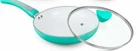 Shineuri 9.5" Pan Green Aluminum Non Stick Frying W/lid New. Price: $42.40.