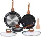 Eslite Life Nonstick Ceramic Frying Pans Skillets Set With Lids, Non-toxic Egg New. Price: $82.01.