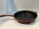 Cuisinart Cast Iron Enamel Skillet C122-24 10" Red Frying Pan Used. Price: $40.00.
