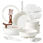 Ceramic Cookware Set 18PCS Non Stick Oven Safe Induction Ready Carote Detachable New. Price: $75.99.