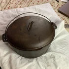 Rare Vtg 13 1/2 Cast Iron Dutch Oven #12 Made In Usa W/ribbed Lid-calderon Pt Used. Price: $135.00.