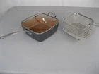 Gotham Steel Ceramic Square Deep Frying Pan, 9.5 Fryer/steamer Included Used. Price: $29.99.