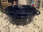 Staub La Cocotte Enameled Cast Iron Oval Dutch Oven #29 11 3/8 - Blue Used. Price: $199.99.