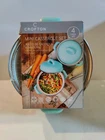 Crofton Mini Porcelain Enamel Casserole Floral White And Green New Box. Price: $23.16.