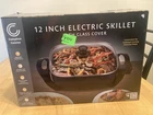Complete Cuisine Electric Skillet With Glass Lid And Temperature Settings, 12" Open. Price: $30.00.