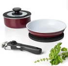 Moss & Stone Aluminum Pots Pans Set Nonstick, Removable Handle Cookware, Sta New. Price: $56.86.