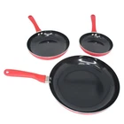 Nonstick Ceramic Frying Pan Set 3-PIECE Skillet Kit With Stay-cool Handles Red New. Price: $29.96.