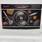 Parini 12.5" Stainless Steel Non-stick Wok With Glass Lid & Spatula New Box. Price: $19.00.