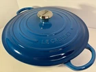 Creuset Signature Enameled Cast Iron Chef Oven 7.5QT Marseille (lid Only) Used. Price: $49.99.
