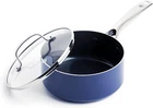 Cookware Infused Ceramic Nonstick 2QT Saucepan Pot With Lid Oven Safe Blue New. Price: $33.70.