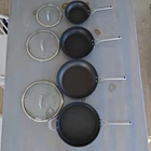 Ninja Foodi Neverstick 7-PIECE Non-stick Black & Silver Pan Set W/ Glass Lids Used. Price: $49.99.