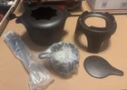 Vintage Dansk Fondue Set Cast Iron Pot Stand Forks Open Box *see Pics. Price: $40.00.