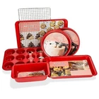 New Rorence Bakeware Set Of 7 Baking Pans Nonstick Carbon Steel Red. Price: $44.99.