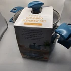 Rachael Ray 3 Qt Hard Enamel Nonstick Steamer Set Agave Blue Nwt New. Price: $65.00.
