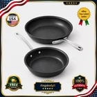 All-clad Pro Nonstick Fry Pan Set 8" 10" Hard Anodized Induction Safe-new. Price: $59.99.