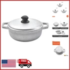 Silver 2QT Caldero Stock Pot With Lid Riveted Handles For Kitchen New. Price: $35.99.