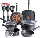 T-fal Signature Nonstick Pots And Pans Set 12 Piece, Oven Broiler Safe 350F, Kit New. Price: $152.34.