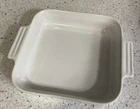 Creuset White Stoneware 9" Square Baking Dish Casserole Baker 9X9 Used. Price: $24.50.