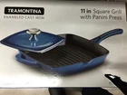 Nib New Tramontina 11" Cast Iron Grill Pan With Press - Blue. Price: $69.99.