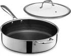 Hybrid Nonstick 5.5-QUART Deep Saut Pan With Tempered Glass Lid, Stay-cool Hand New. Price: $320.99.