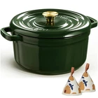 Overmont Enameled Cast Iron Dutch Oven - Pot With Lid 5QT, Moss Green New. Price: $85.35.