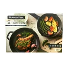 Tramontina Pre-seasoned Cast Iron Grill Pan + Skillet 10 12 New. Price: $39.99.
