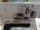 The Pioneer Woman Prairie Signature 14-PIECE Cast Aluminum Cookware Set, Brown New. Price: $89.95.