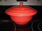 Fiestaware Retired Persimmon Covered Casserole Dish With Lid Used. Price: $60.00.