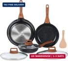 Eslite Life Nonstick Ceramic Frying Pans Skillets Set With Lids, Non-toxic Egg New. Price: $101.23.