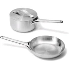 Caraway Stainless Steel Minis Duo (fry/sauce) & Cabinet Organizer CW-MNFS-203 New. Price: $160.00.